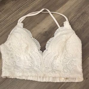 LF lace, open back top